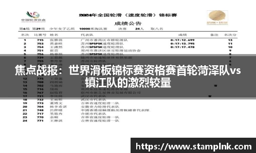 焦点战报：世界滑板锦标赛资格赛首轮菏泽队vs镇江队的激烈较量